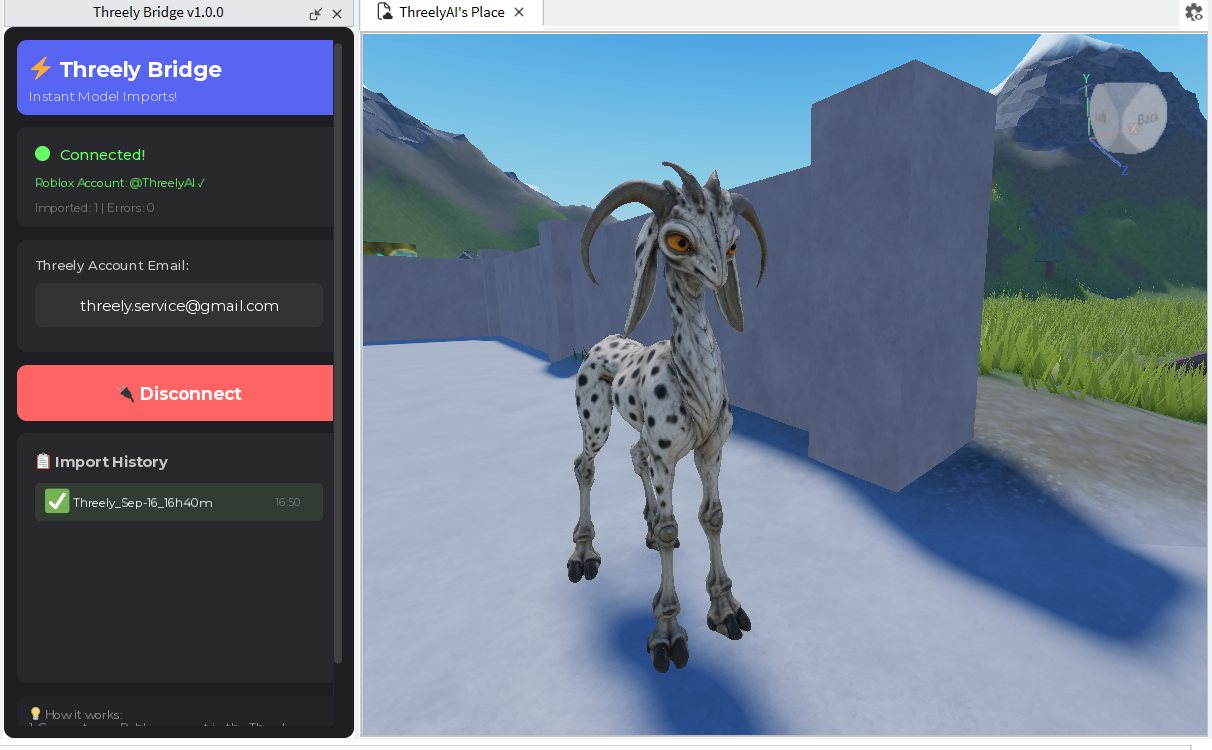 Het model in Roblox Studio, geplaatst in een spelwereld